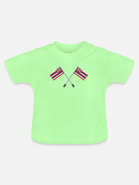 Hawaiianische Flagge - Baby Bio-T-Shirt mit Rundhals - Mintgrün