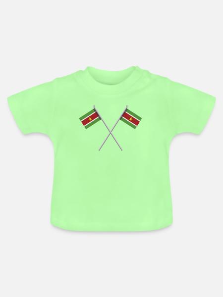 Surinam-Flagge - Baby Bio-T-Shirt mit Rundhals - Mintgrün