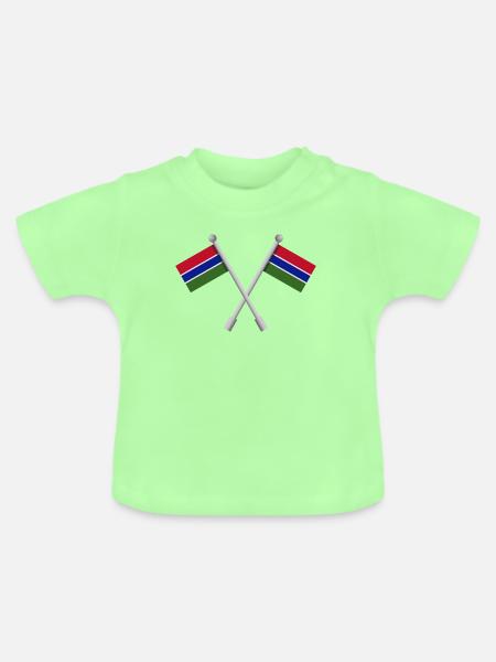 Gambische Flagge - Baby Bio-T-Shirt mit Rundhals - Mintgrün