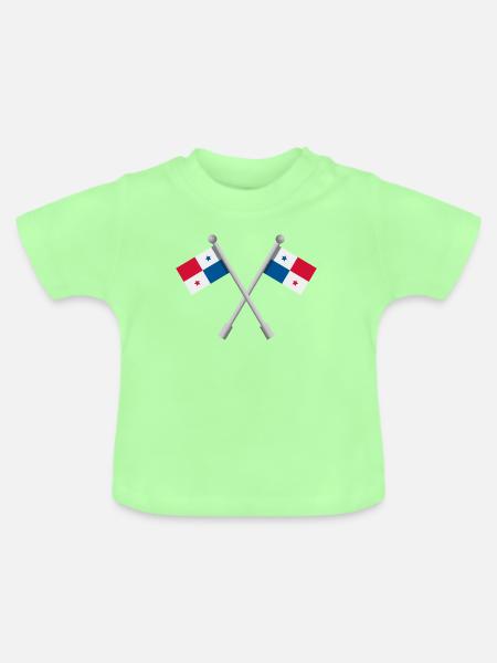 Panama-Flagge - Baby Bio-T-Shirt mit Rundhals - Mintgrün