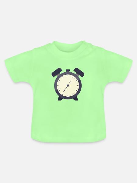 Wecker - Baby Bio-T-Shirt mit Rundhals - Mintgrün