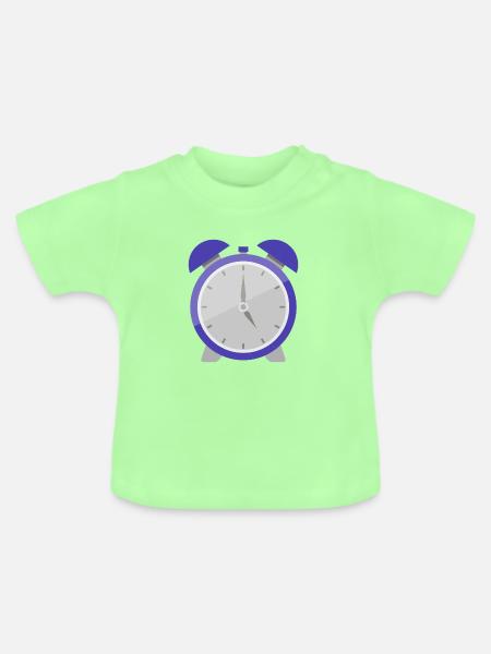 Wecker - Baby Bio-T-Shirt mit Rundhals - Mintgrün