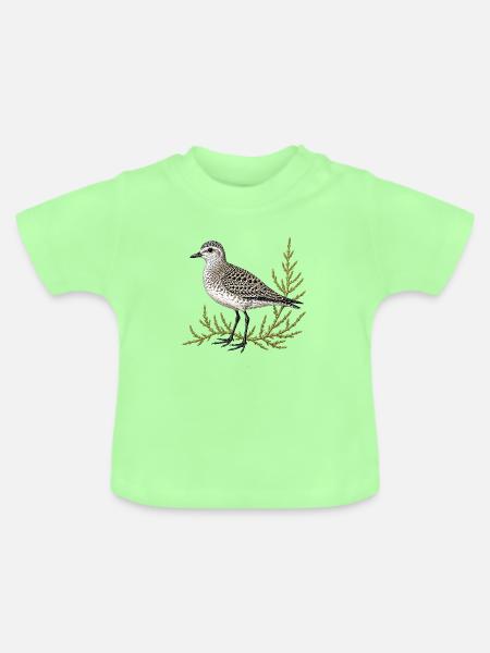 Schwarzbauchregenpfeifer und Glaskraut - Baby Bio-T-Shirt mit Rundhals - Mintgrün