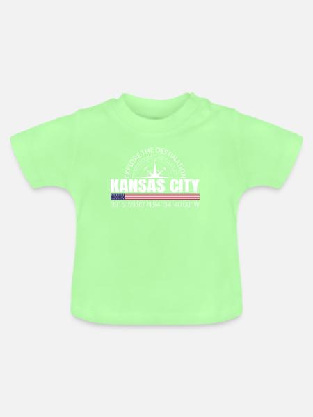 Kansas City - Baby Bio-T-Shirt mit Rundhals - Mintgrün