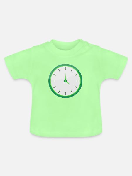 Uhr - Baby Bio-T-Shirt mit Rundhals - Mintgrün