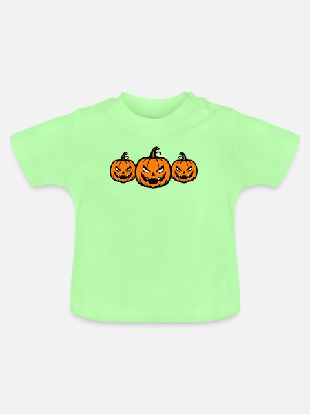 Kürbis Halloween - Baby Bio-T-Shirt mit Rundhals - Mintgrün