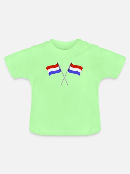 Niederländische Flagge - Baby Bio-T-Shirt mit Rundhals - Mintgrün