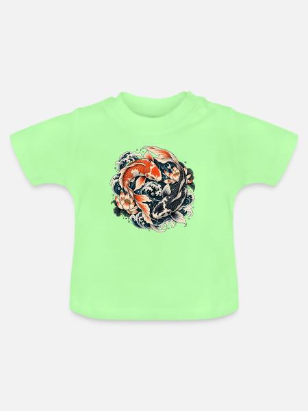 Lucky Koi - Baby Bio-T-Shirt mit Rundhals - Mintgrün
