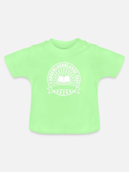 Abschlussklasse 2027 Retro Abzeichen Schule Shirt - Baby Bio-T-Shirt mit Rundhals - Mintgrün