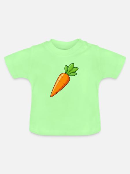 Karotten-Karotten-Gemüse - Baby Bio-T-Shirt mit Rundhals - Mintgrün