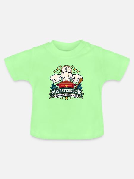 Silvesterküche – Gemeinsam ins neue Jahr - Baby Bio-T-Shirt mit Rundhals - Mintgrün
