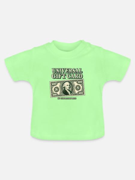 Universelle Geschenkkarte ohne Ablaufdatum - Baby Bio-T-Shirt mit Rundhals - Mintgrün