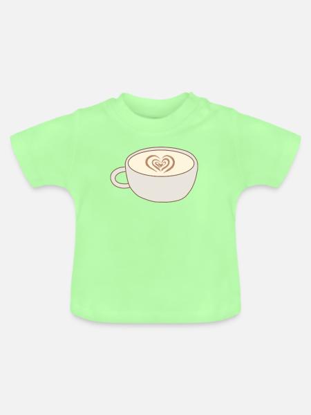 Heart Latte Cup Kunst - Baby Bio-T-Shirt mit Rundhals - Mintgrün