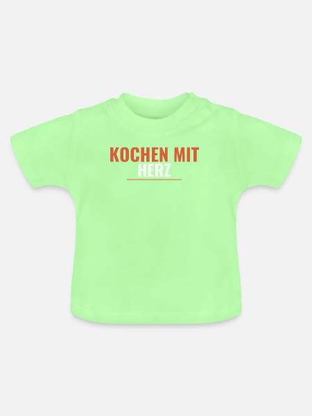 Kochen mit Herz. - Baby Bio-T-Shirt mit Rundhals - Mintgrün