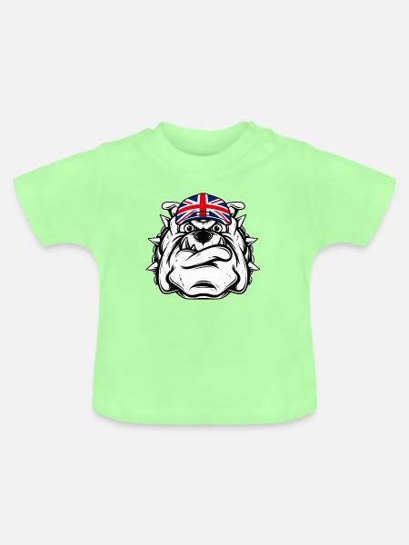 Britische Bulldogge - Baby Bio-T-Shirt mit Rundhals - Mintgrün