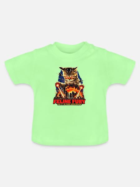 Feline Fury - Baby Bio-T-Shirt mit Rundhals - Mintgrün