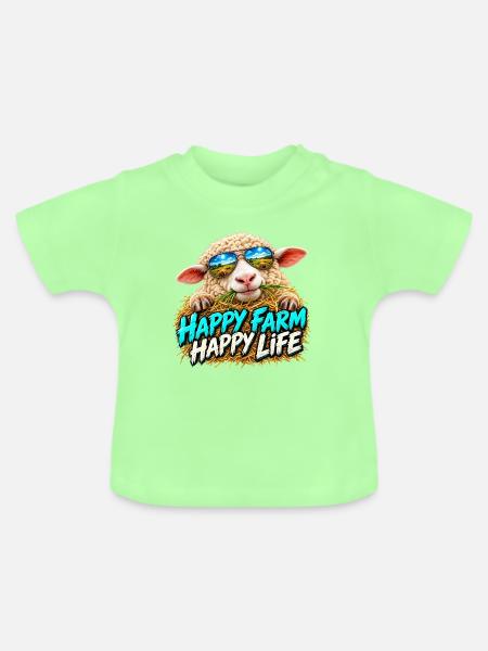 Happy Farm Happy Life: Bauernlaune - Baby Bio-T-Shirt mit Rundhals - Mintgrün