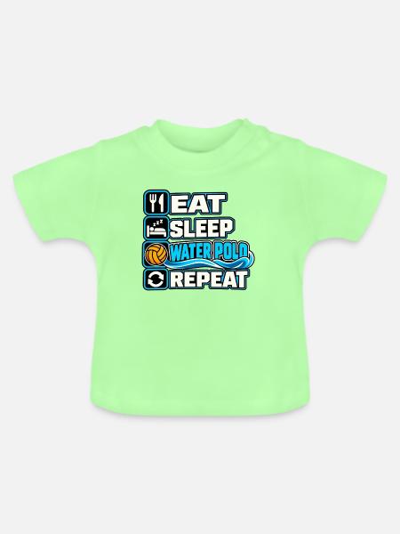 Eat Sleep Water Polo Repeat - Baby Bio-T-Shirt mit Rundhals - Mintgrün