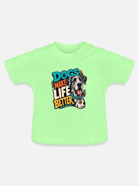 Dogge - Baby Bio-T-Shirt mit Rundhals - Mintgrün