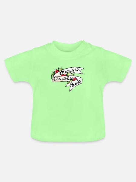 Frohe Weihnachten, ihr alle, Banner - Baby Bio-T-Shirt mit Rundhals - Mintgrün