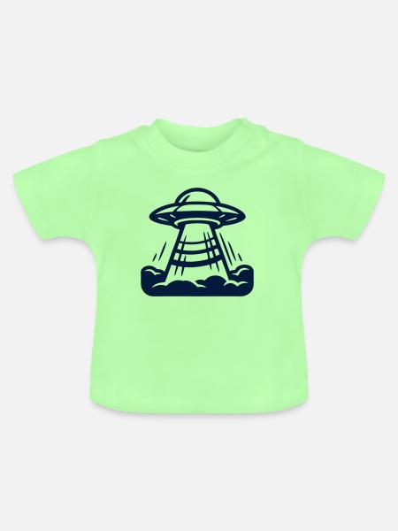 Ufo Alien Raumschiff Grafik - Baby Bio-T-Shirt mit Rundhals - Mintgrün