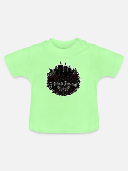 Fröhliche Finsternis Adventskranz Gothic Shirt - Baby Bio-T-Shirt mit Rundhals - Mintgrün
