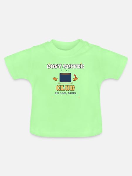 Cosy Coffee Club Logo Tee - Baby Bio-T-Shirt mit Rundhals - Mintgrün