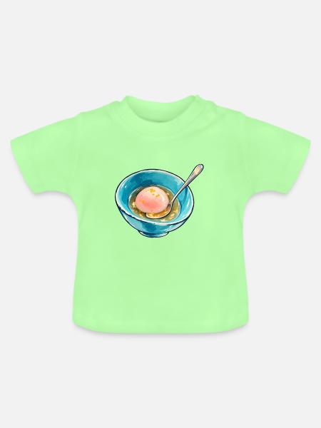 Blaue Aquarell-Eierschale - Baby Bio-T-Shirt mit Rundhals - Mintgrün