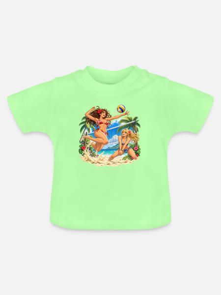 Island Spike Showdown - Baby Bio-T-Shirt mit Rundhals - Mintgrün