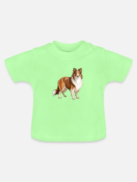 Collie Dog steht - Baby Bio-T-Shirt mit Rundhals - Mintgrün