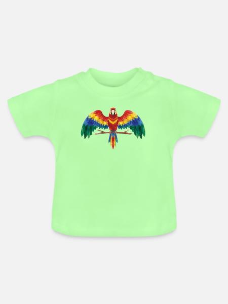 Bunter Papagei - Baby Bio-T-Shirt mit Rundhals - Mintgrün