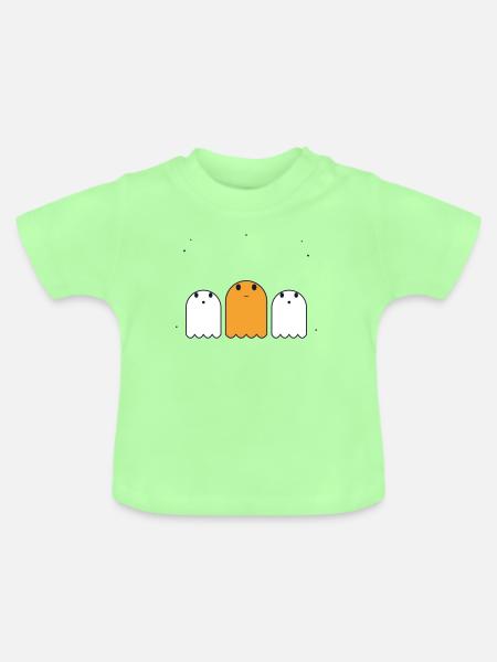 Fröhliches Geistertrio - Baby Bio-T-Shirt mit Rundhals - Mintgrün