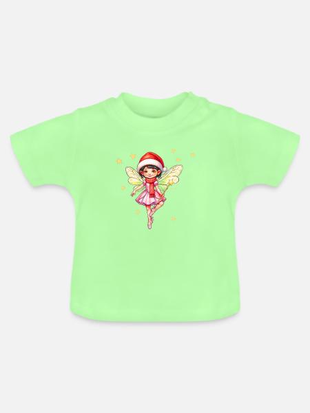 Glueckszauberfee im Weihnachtszauber - Baby Bio-T-Shirt mit Rundhals - Mintgrün
