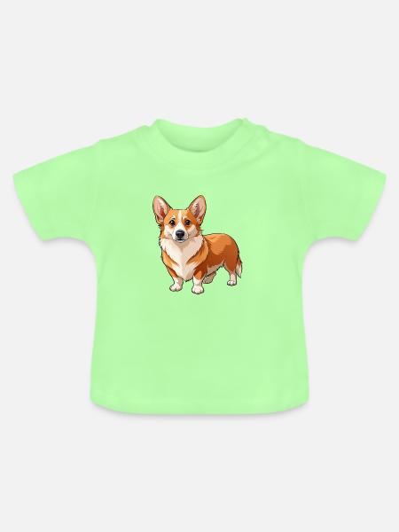 Walisischer Corgi-Hund - Baby Bio-T-Shirt mit Rundhals - Mintgrün