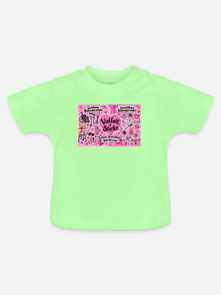 Vielfalt ist Stärke Herzdesign - Baby Bio-T-Shirt mit Rundhals - Mintgrün
