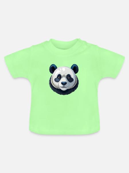 Pandakopf - Baby Bio-T-Shirt mit Rundhals - Mintgrün