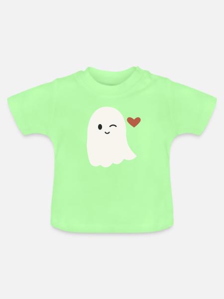 Halloween Geist Herren - Baby Bio-T-Shirt mit Rundhals - Mintgrün