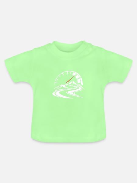 Drehzahlmesser mit Bergstraße - Baby Bio-T-Shirt mit Rundhals - Mintgrün