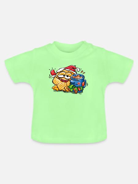 Waffel und Kakao - Baby Bio-T-Shirt mit Rundhals - Mintgrün