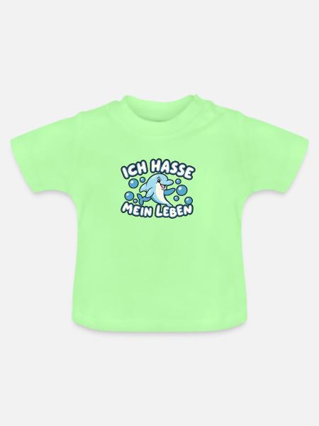 Delfin mit absurdem Lebensmotto - Baby Bio-T-Shirt mit Rundhals - Mintgrün