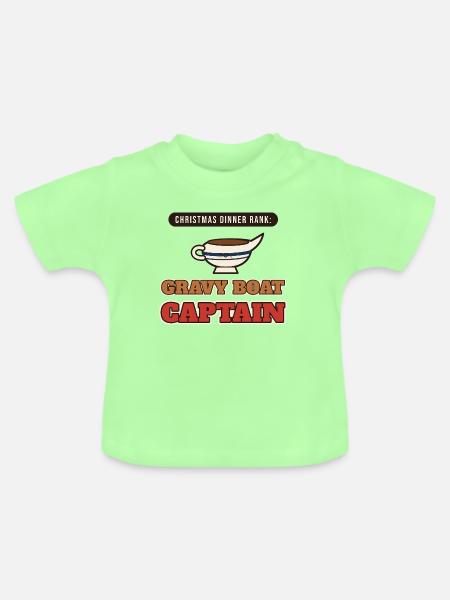 Weihnachtsessen-Rang: Gravy Boat Kapitän - Baby Bio-T-Shirt mit Rundhals - Mintgrün