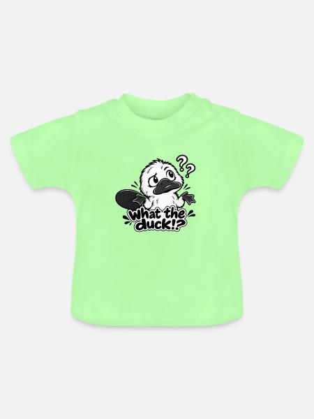 Was zum Teufel!? - Lustiges Schnabeltier-Design - Baby Bio-T-Shirt mit Rundhals - Mintgrün