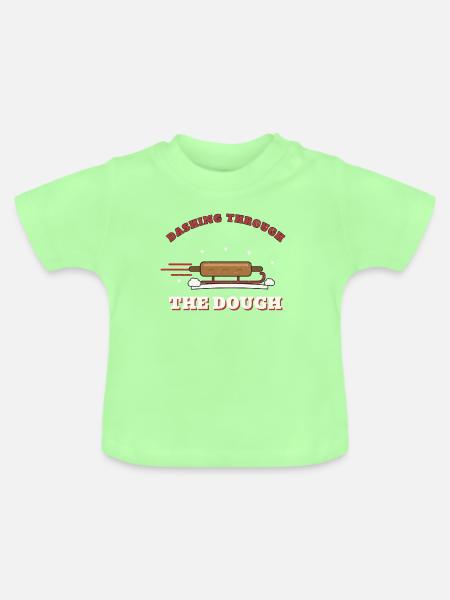 Durch den Teig sprinten – Weihnachtsbacken - Baby Bio-T-Shirt mit Rundhals - Mintgrün