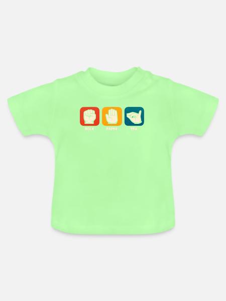 Rock Paper Tea Lustiger Teetrinker Tee - Baby Bio-T-Shirt mit Rundhals - Mintgrün