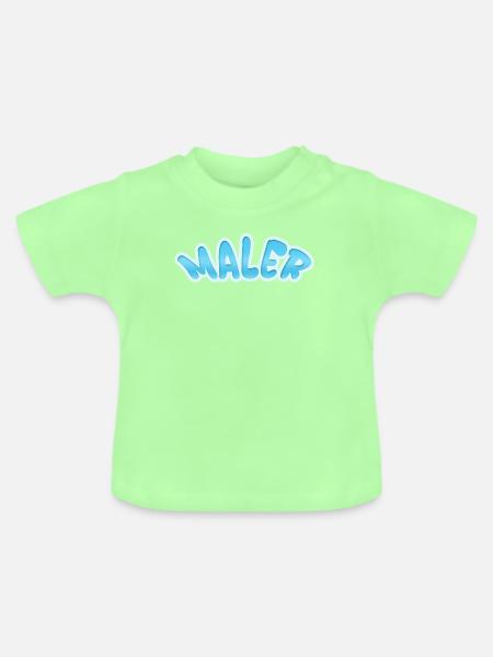 WALER Bubble-Style Blau Design - Baby Bio-T-Shirt mit Rundhals - Mintgrün