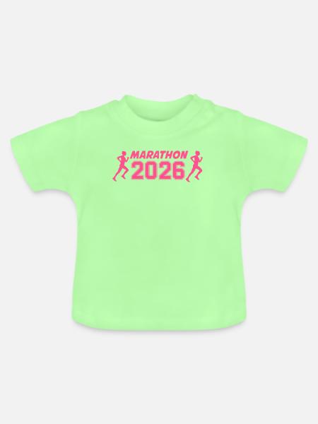 Marathon 2026 - Baby Bio-T-Shirt mit Rundhals - Mintgrün
