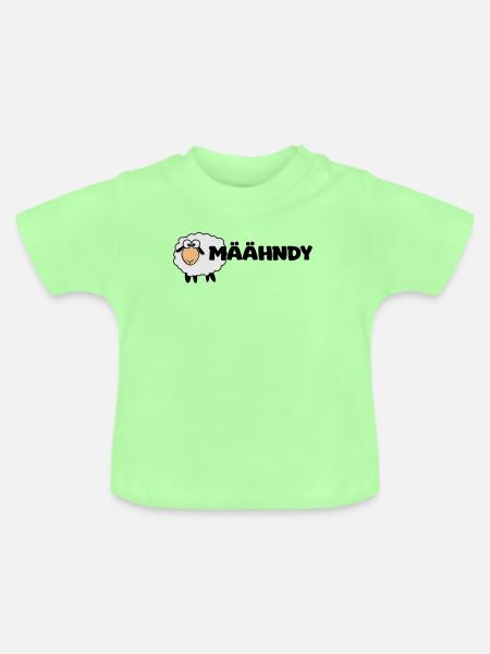 Määhndy - Mandy Namensshirt mit Schafnote - Baby Bio-T-Shirt mit Rundhals - Mintgrün