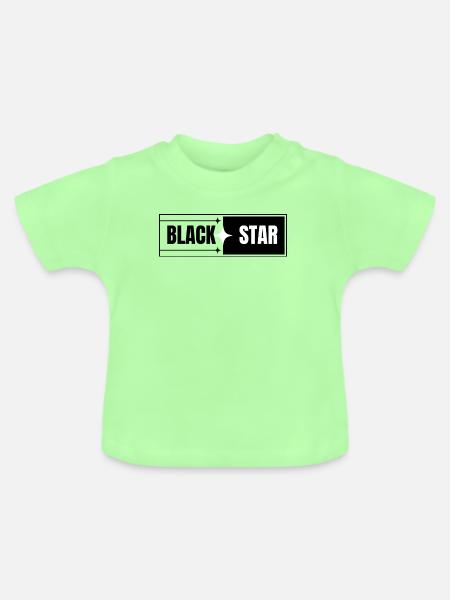 Schwarzer Stern Kontrast-Design - Baby Bio-T-Shirt mit Rundhals - Mintgrün