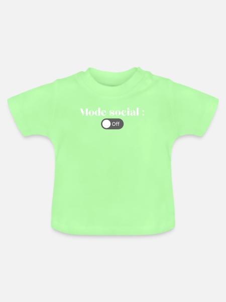 Sozialer Ausschaltmodus - Baby Bio-T-Shirt mit Rundhals - Mintgrün