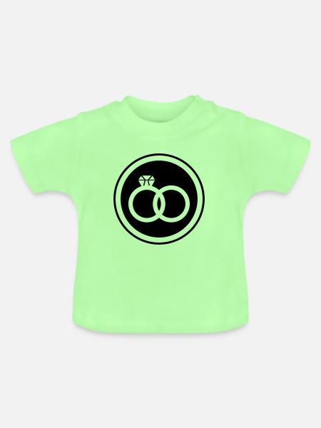 Eheringe Ring Hochzeit - Baby Bio-T-Shirt mit Rundhals - Mintgrün
